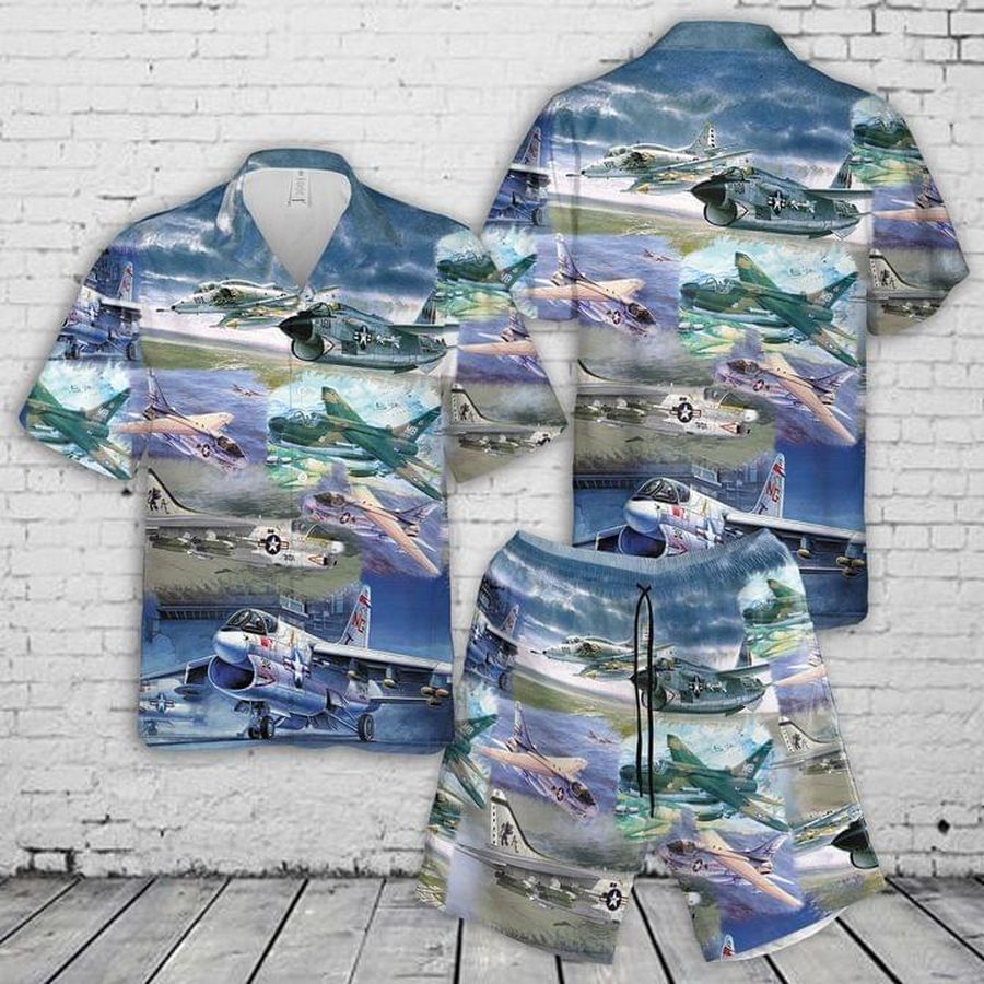 Us Air Force Ltv A-7 Corsair Ii Set Hawaiian Shirt Pre11063, Hawaiian shirt, beach shorts, One-Piece Swimsuit, Polo shirt, Personalized shirt