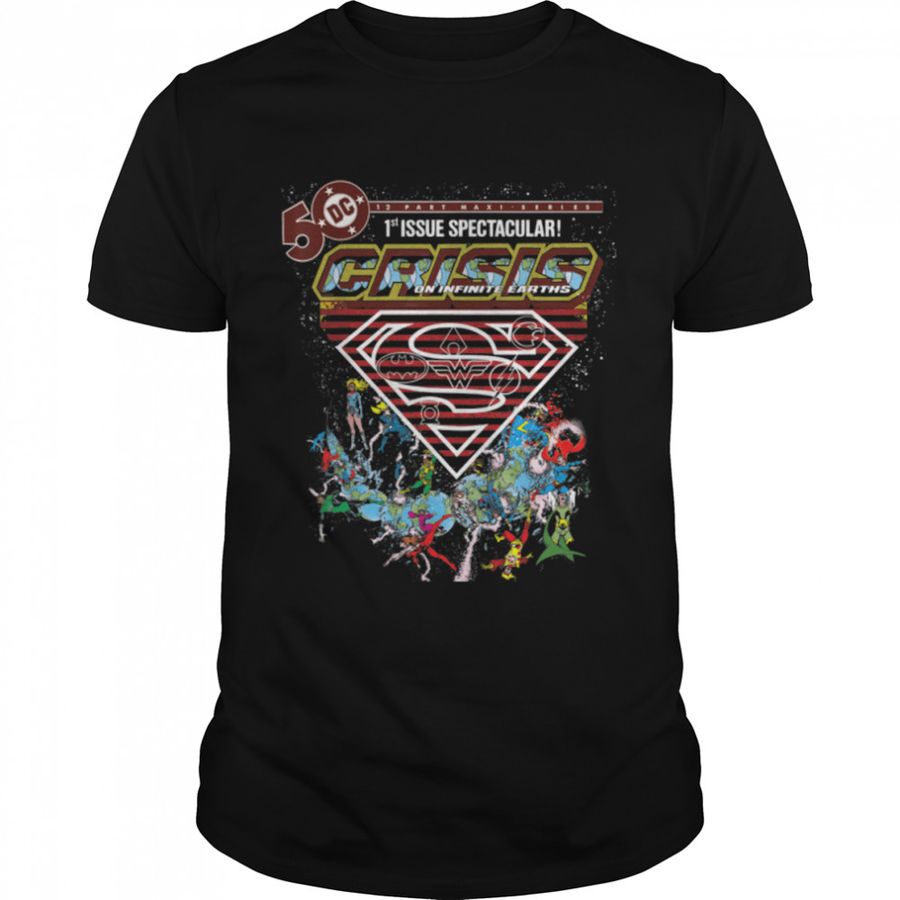 US DC Crisis +Logo Justice League 02 Black_H T-Shirt B09KWPB253