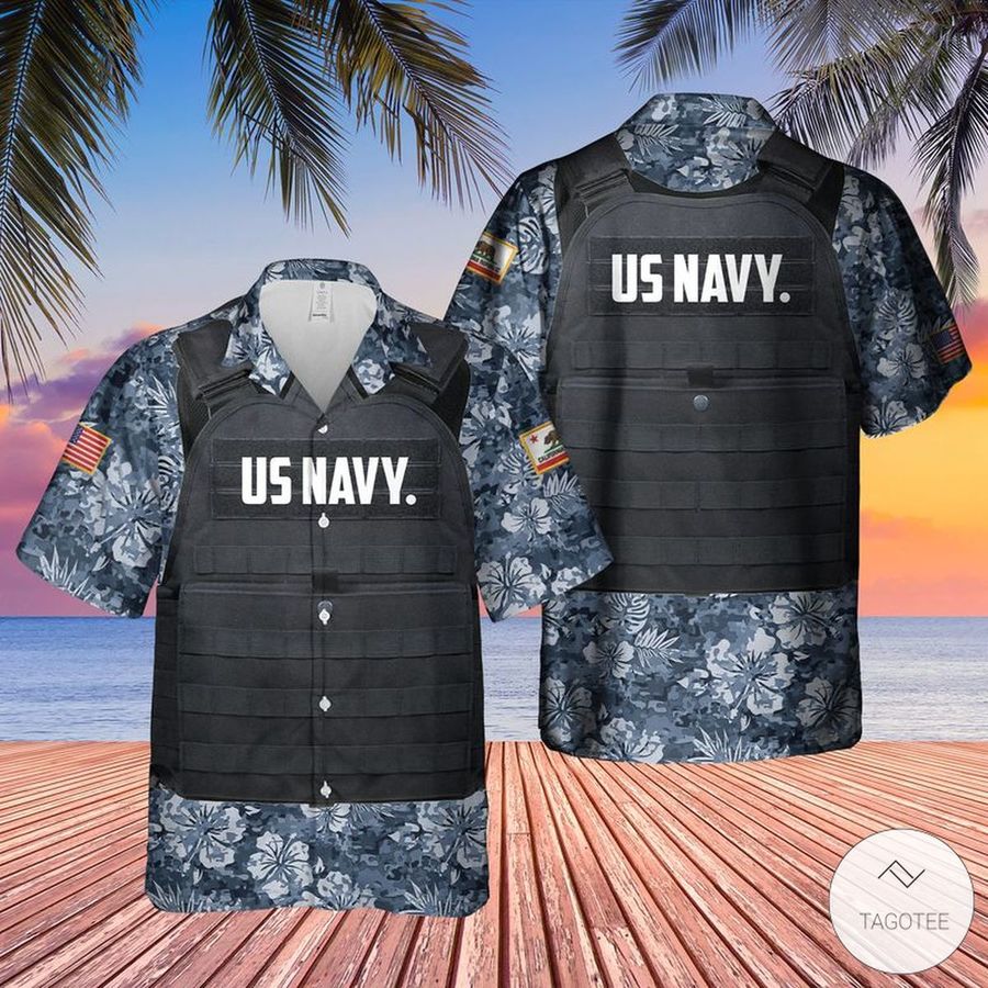Us Navy California Tactical Vest Hawaiian Shirt