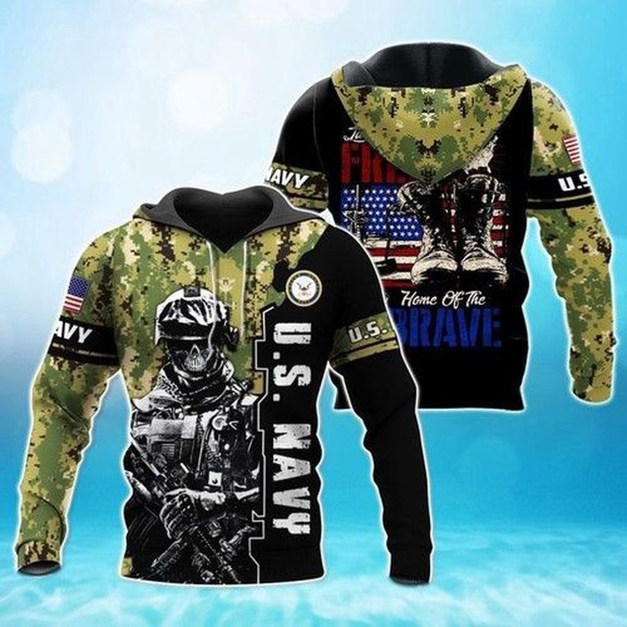 Us Navy Camouflage Flag American 3D Hoodie Sweatshirt