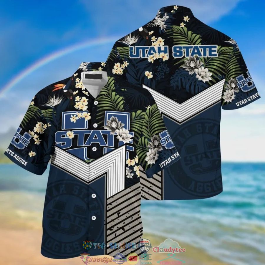 Utah State Aggies NCAA Tropical Hawaiian Shirt And Shorts – Saleoff