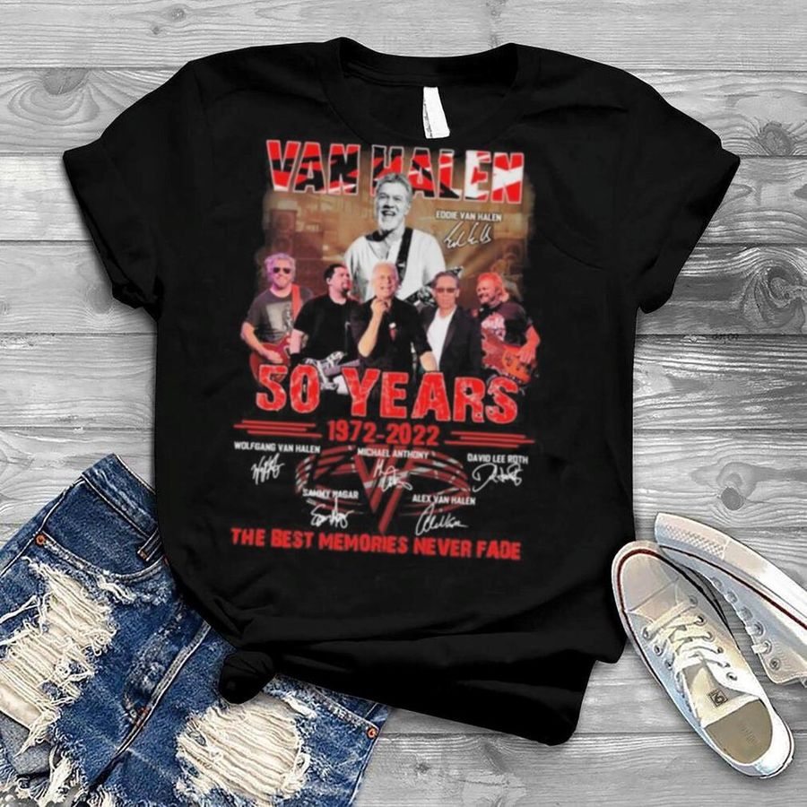 Van Halen Eddie Van Halen 50 Years 1972 2022 Signatures Thank You For The Memories Shirt