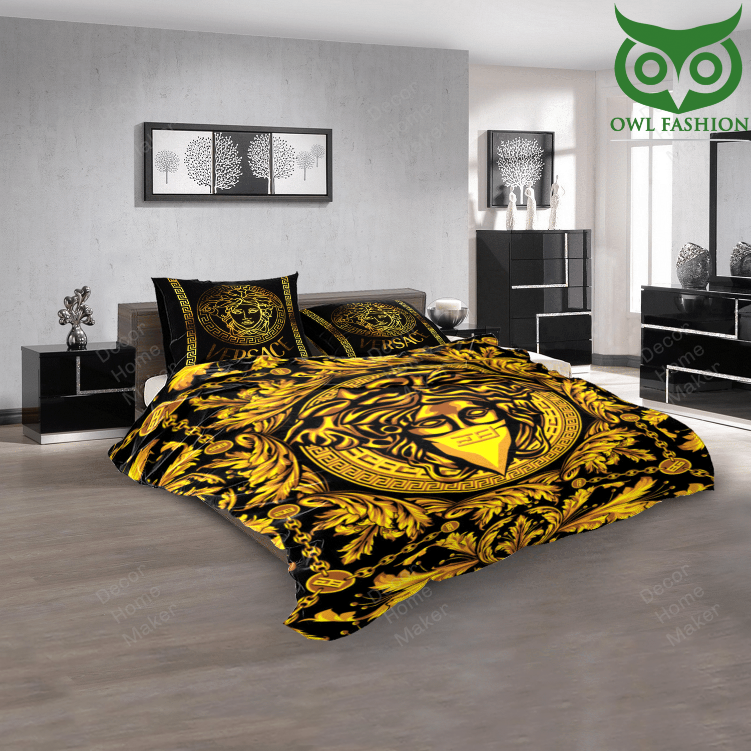 Versace golden royal flower bedding set limited edition