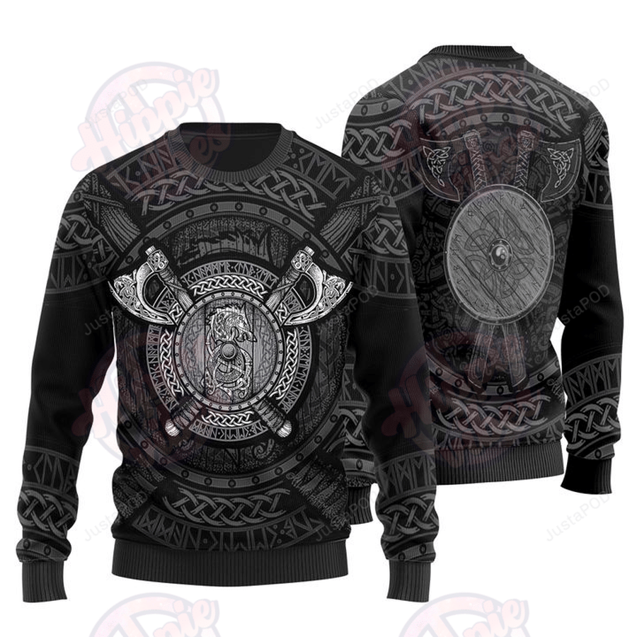 Viking Axes  Shield Ugly Christmas Sweater All Over Print.png