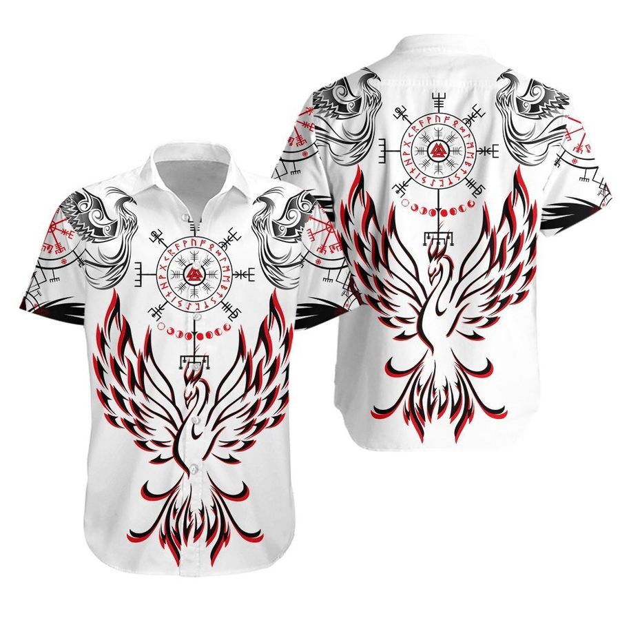 Viking Phoenix Vegvisir Hawaiian Shirt Pre12095, Hawaiian shirt, beach shorts, One-Piece Swimsuit, Polo shirt, Personalized shirt, funny shirts