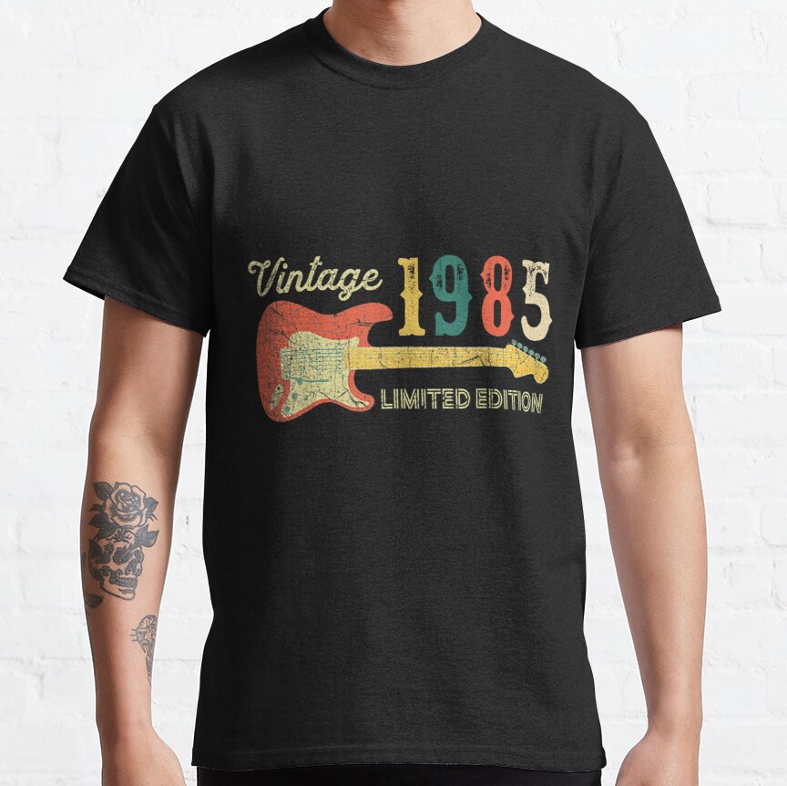 Vintage 1985 Birthday gifts, Guitar lovers 37th Birthday, Vintage Guitare Limited Edition Classic T-Shirt