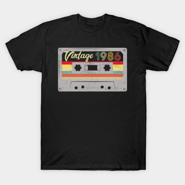 Vintage 1986 Music Cassette 36th Birthday Gift T-shirt, Hoodie, SweatShirt, Long Sleeve
