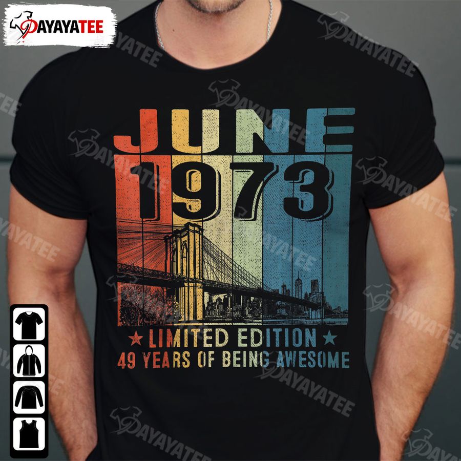 Vintage 49Th Birthday Shirt 49 Years Of Being Awesome