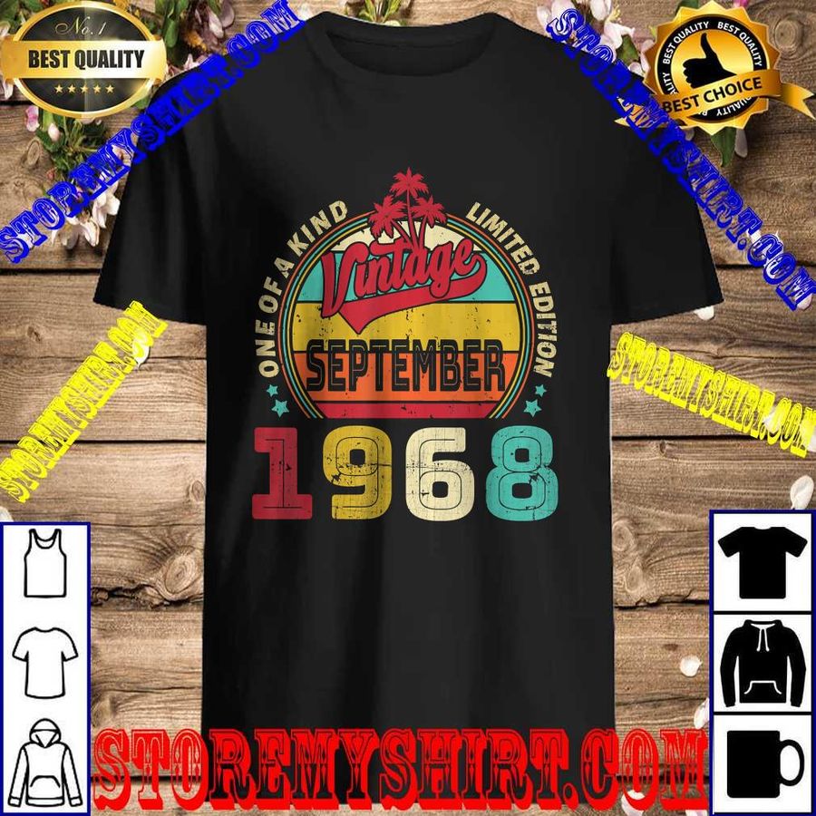 Vintage 54th Birthday Awesome Since September 1968 Shirt