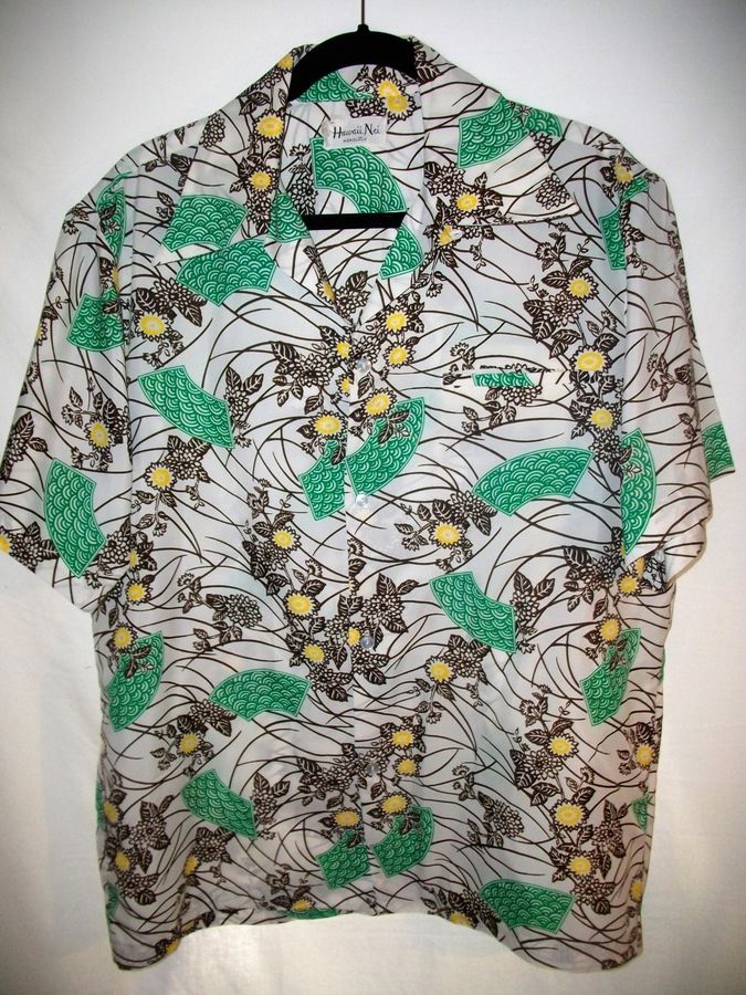Vintage 70's Hawaii Nei Honolulu Hawaiian Shirt Sz L