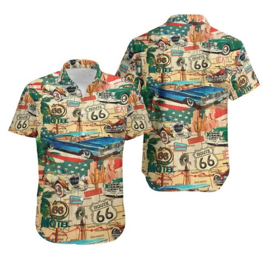 Vintage Cars Route 66 Hawaiian Shirt Pre10087, Hawaiian shirt, beach shorts, One-Piece Swimsuit, Polo shirt, Personalized shirt, funny shirts