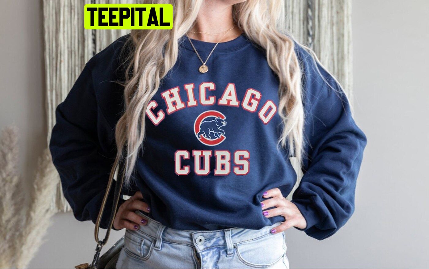 Vintage Chicago Cubs Stitches Fleece Crew Neck Retro 90s Mlb Chicago Cubs Trending Unisex Sweatshirt