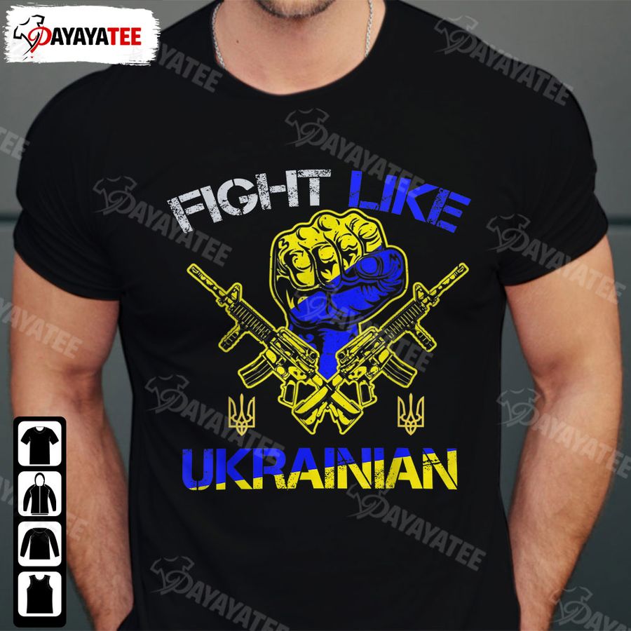 Vintage Fight Like Ukrainian T Shirt Ukraine Support Warriors Patriot
