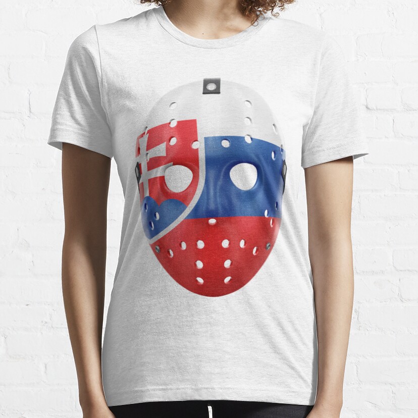 Vintage Goalie Mask Slovakia Hockey Retro Fan T-Shirt Long Sleeve Essential T-Shirt