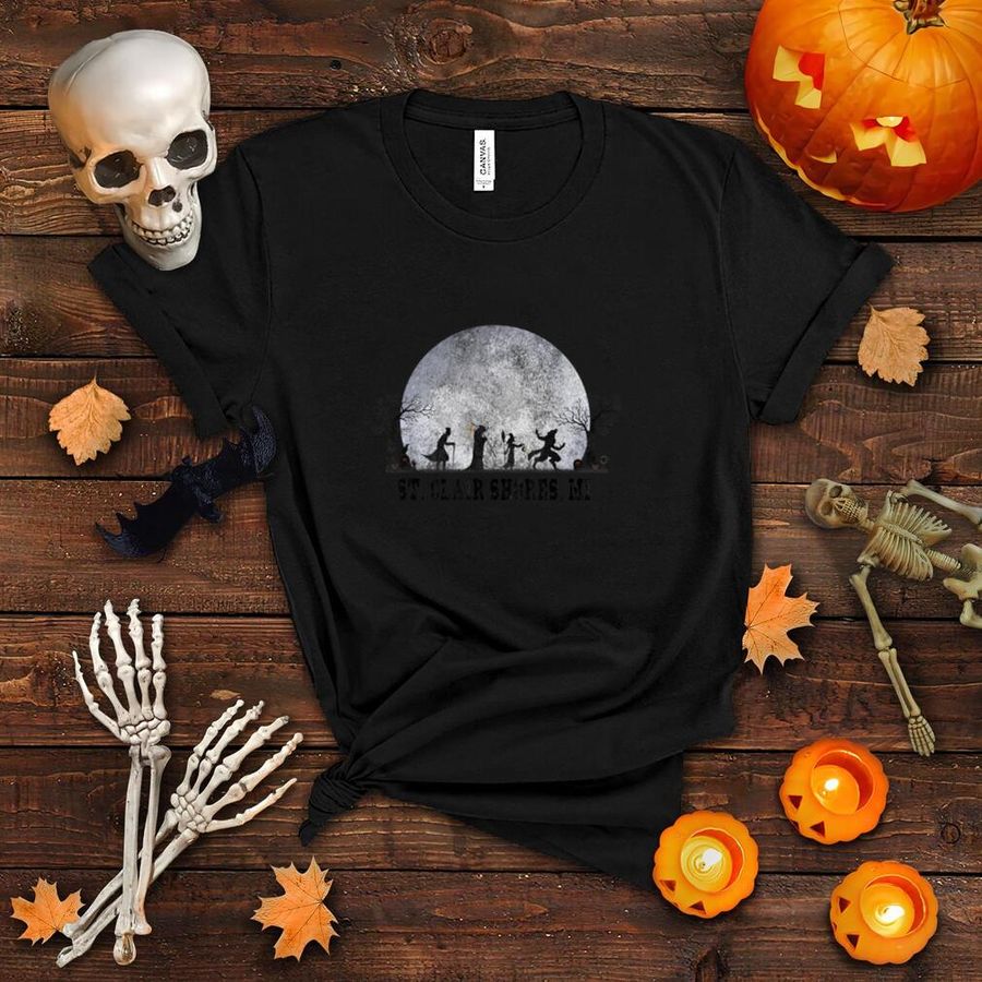 Vintage Halloween Full Moon in St. Clair Shores MI Retro T Shirt