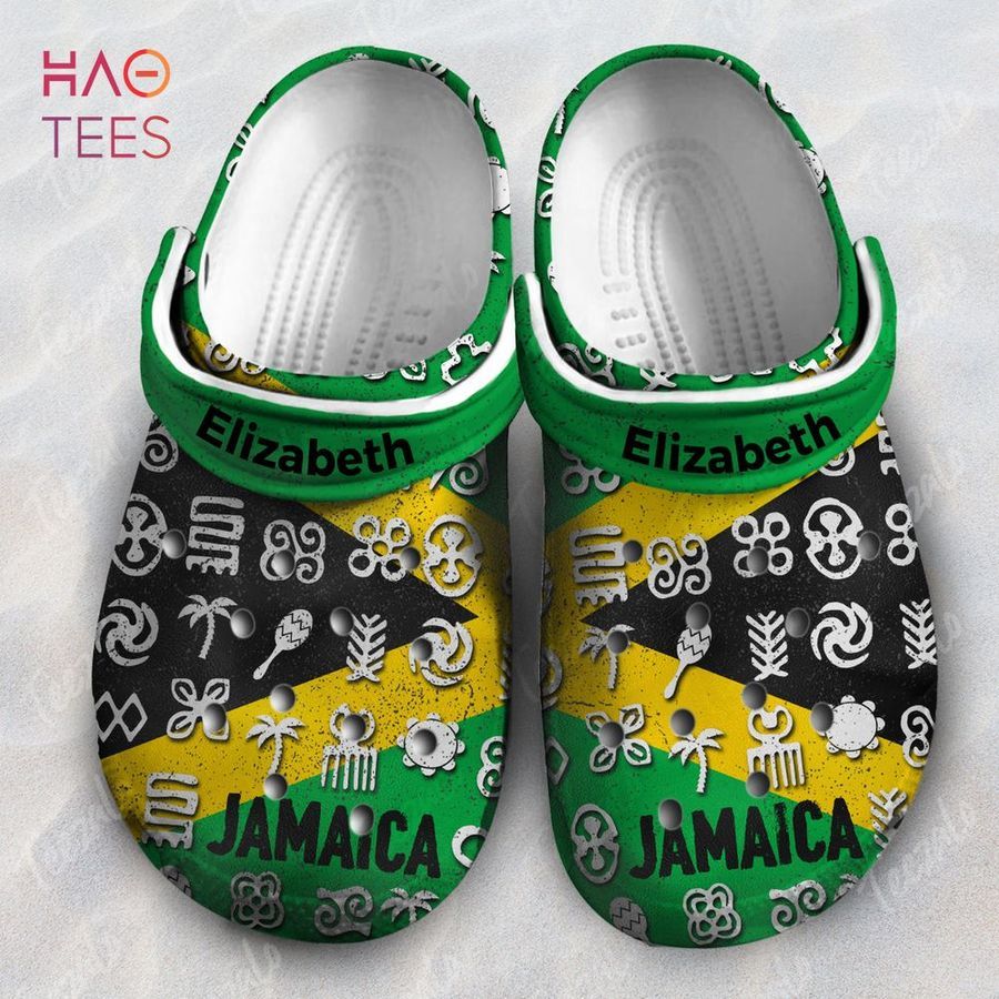 Vintage Jamaican Flag Symbols Personalized Crocs Shoes