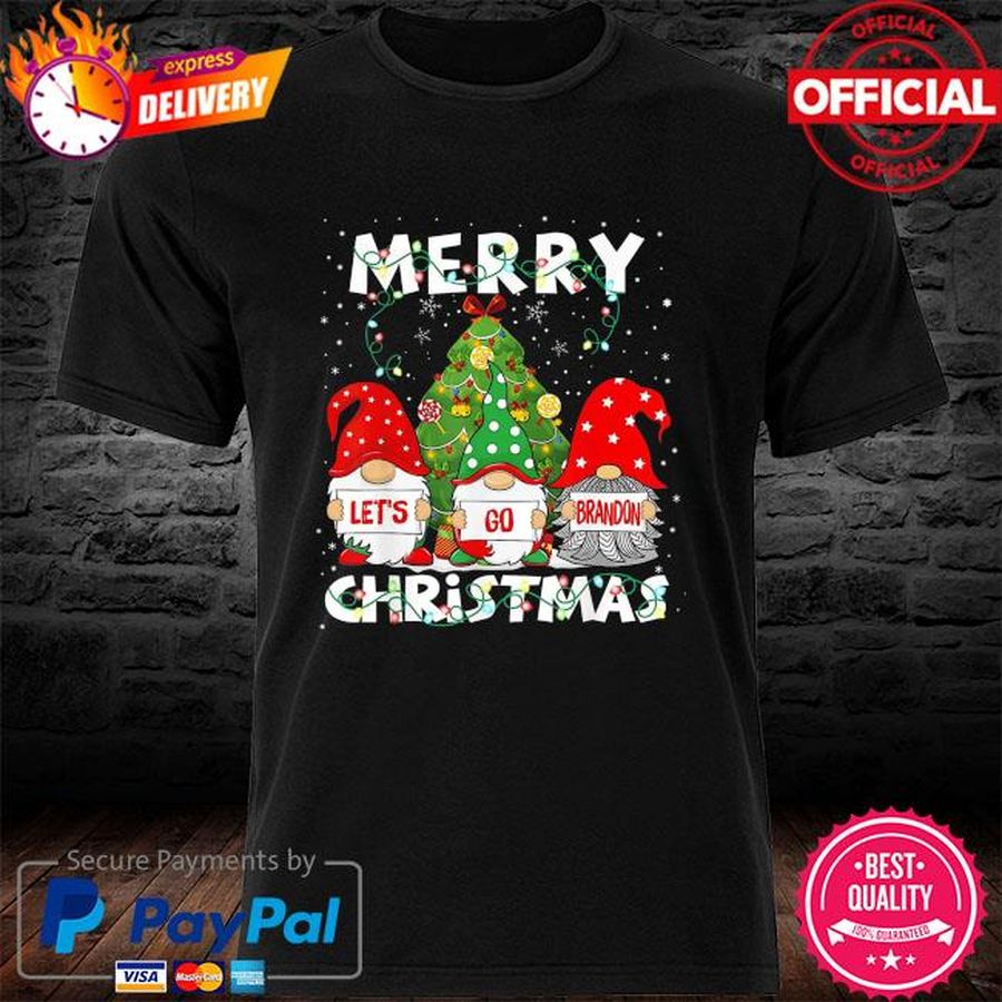 Vintage Merry Christmas Let’s go Gnomies brandon Anti Biden Tee Shirt