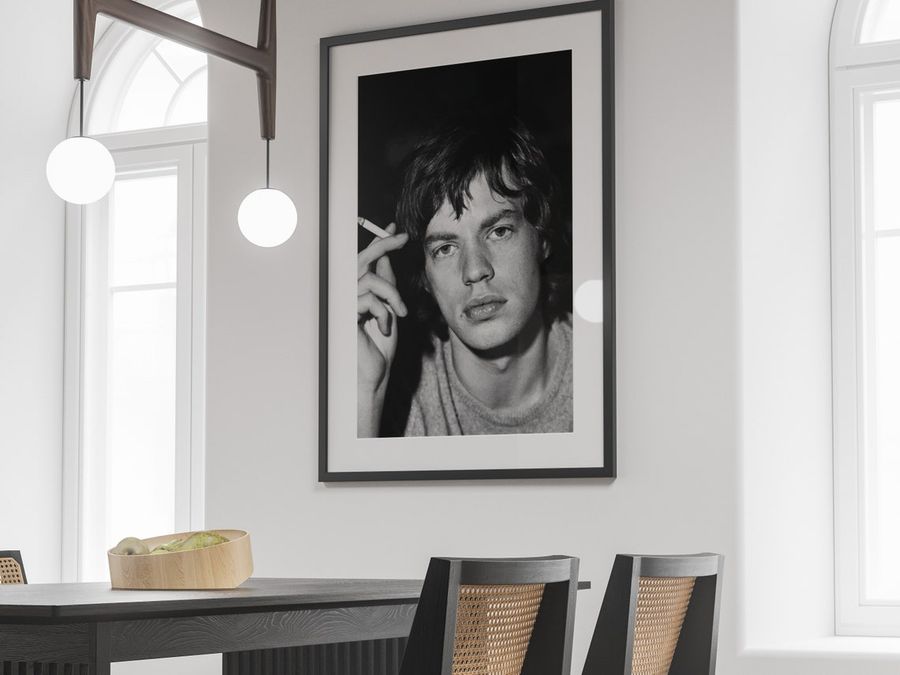 Vintage Mick Jagger Smoking Poster, Black And White, Music Poster, Mick Jagger Print, Antique Wall Art, Farmhouse Decor, Art Print, Portrait