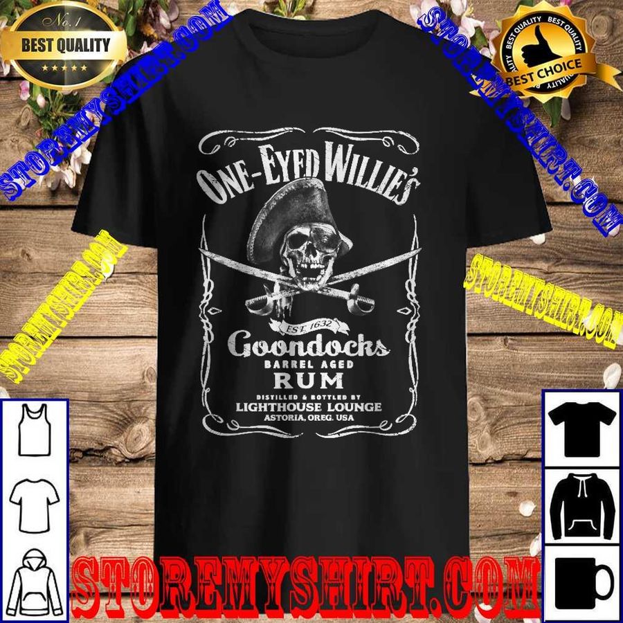 Vintage One-Eyed Willy's Pirate Rum With Back Print T-Shirt