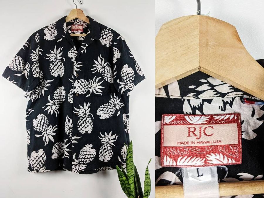 Vintage RJC Hawaiian Shirt USA Pineapple Print