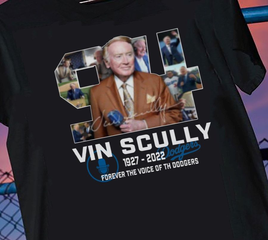 Vintate Rip Vin Scully Forever The Voice Of Dodgers T Shirt
