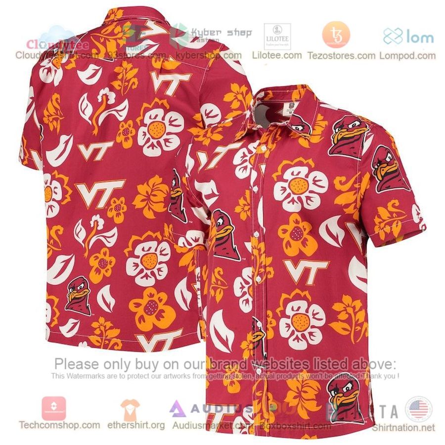 Virginia Tech Hokies Maroon Floral Hawaiian Shirt – LIMITED EDITION