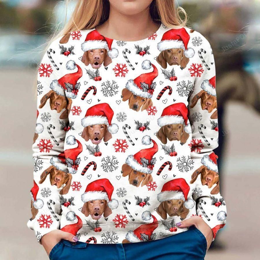 Vizsla Ugly Christmas Sweater All Over Print Sweatshirt Ugly Sweater