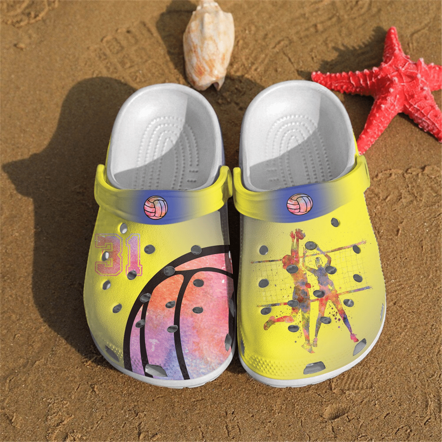 Volleyball Custom Personalized Crocs Clog Shoes.png