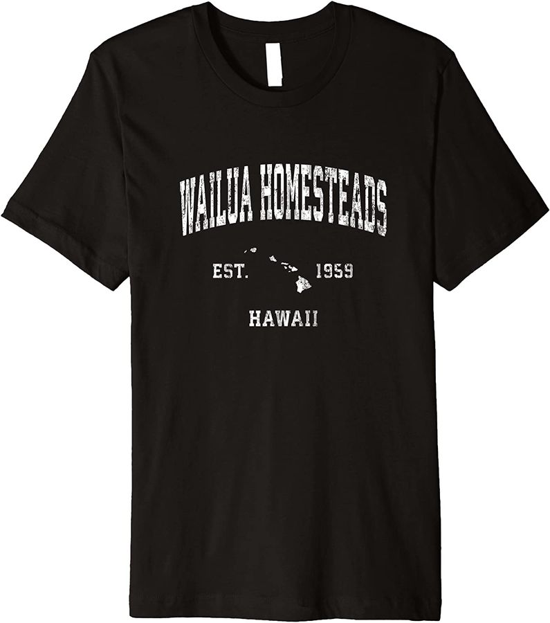 Wailua Homesteads Hawaii HI Vintage Athletic Sports Design Premium