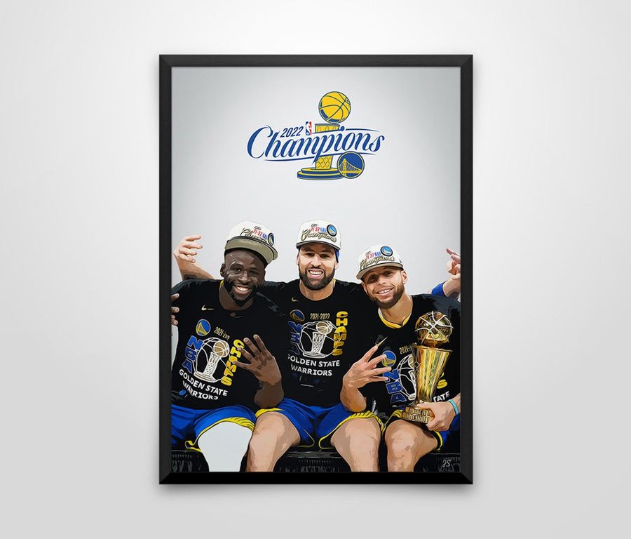 Warriors Champions 2022 Poster, Sports Poster, NBA Poster, gift for men, gift for boyfriend, kids gift, birthday gift, best selling item