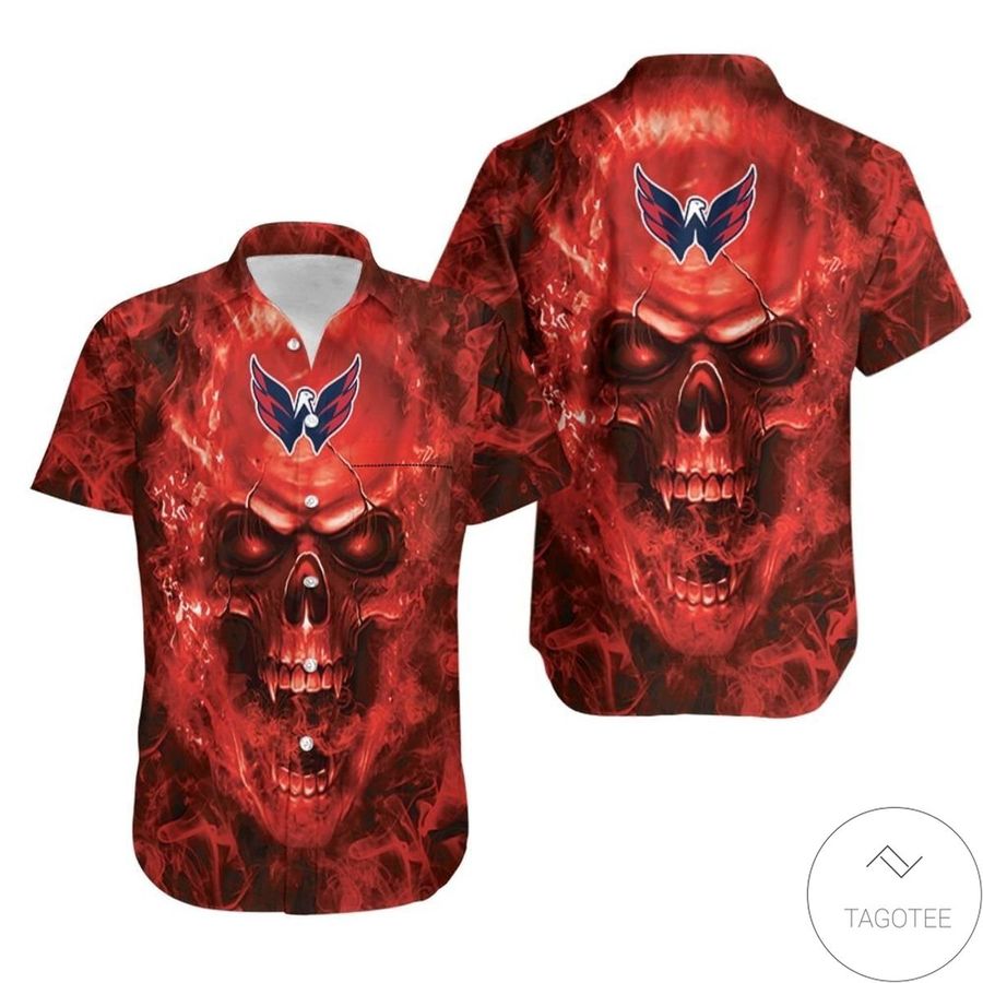 Washington Capitals Skull Hawaiian Shirt
