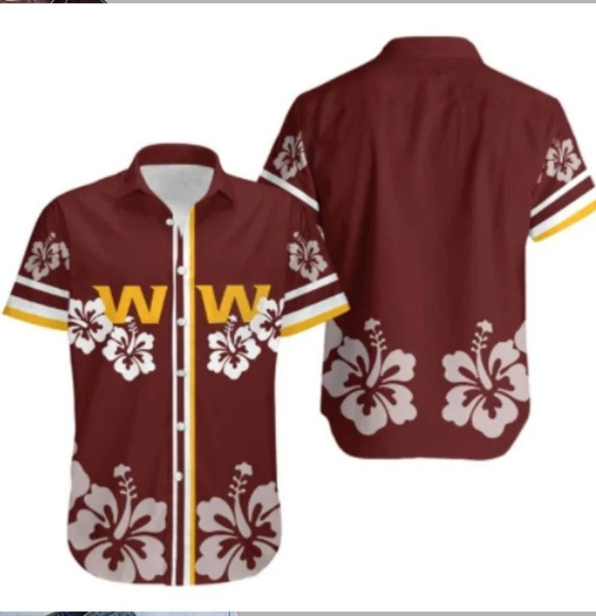 Washington Football Team Hibiscus Flower Hawaiian Shirt