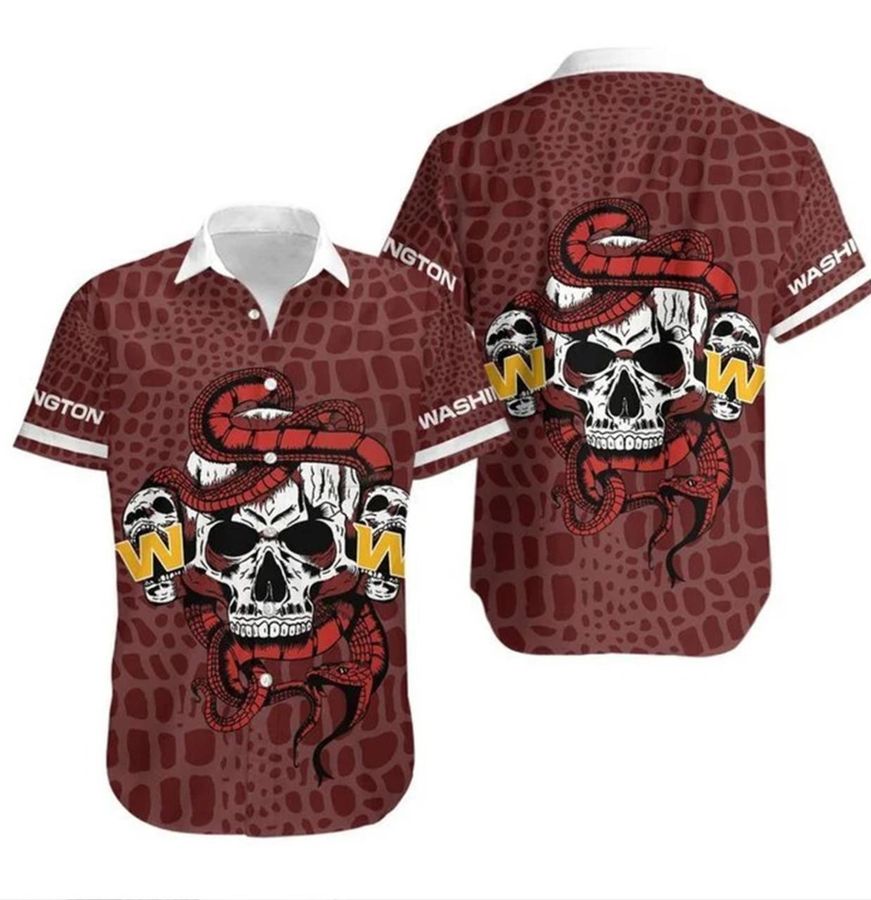 Washington Football Team Snake And Skull Hawaiian Shirt