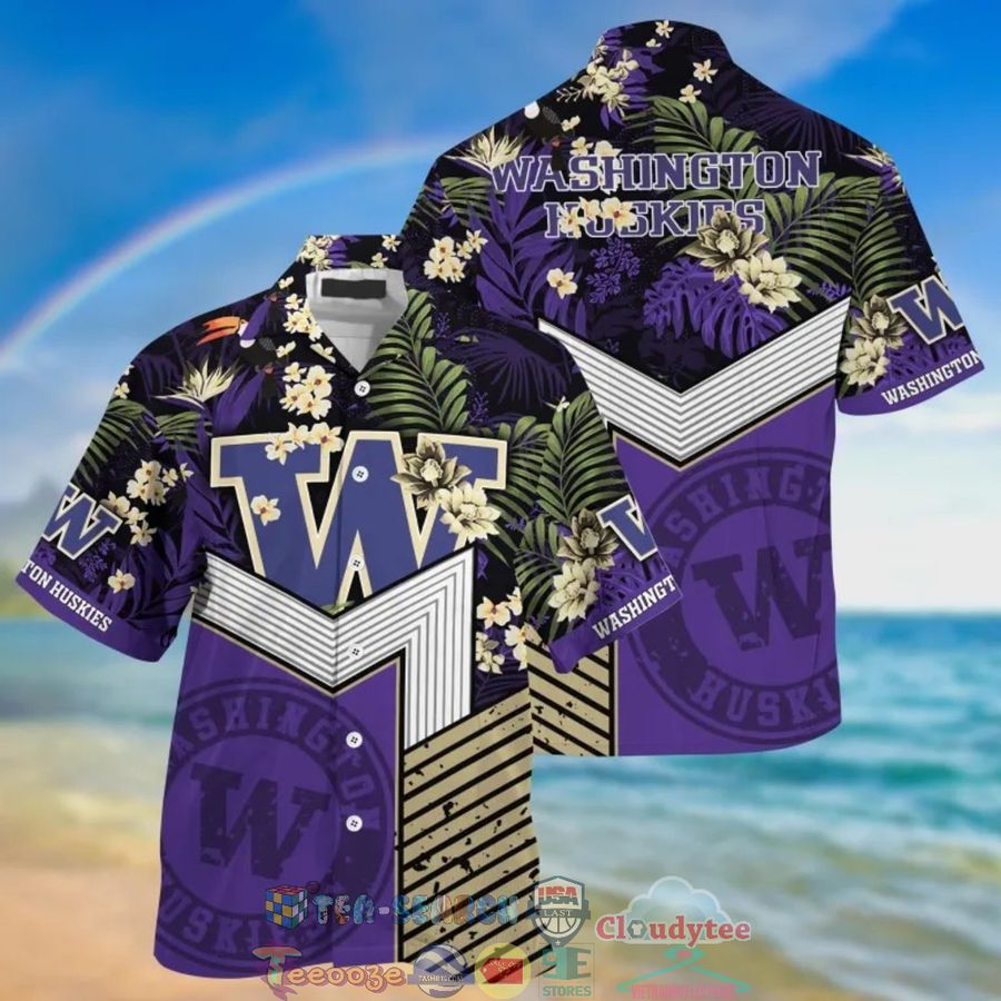 Washington Huskies NCAA Tropical Hawaiian Shirt And Shorts – Saleoff