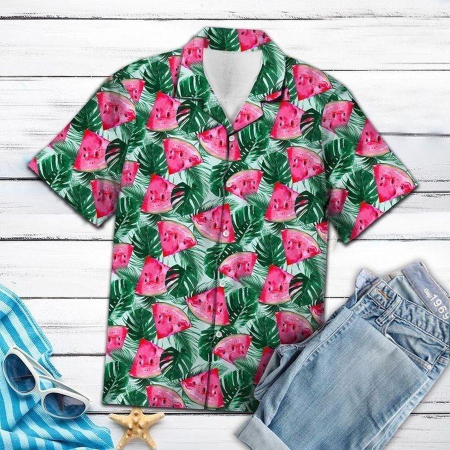 Watermelon Tropical Hawaiian Shirt Pre10049, Hawaiian shirt, beach shorts, One-Piece Swimsuit, Polo shirt, Personalized shirt, funny shirts