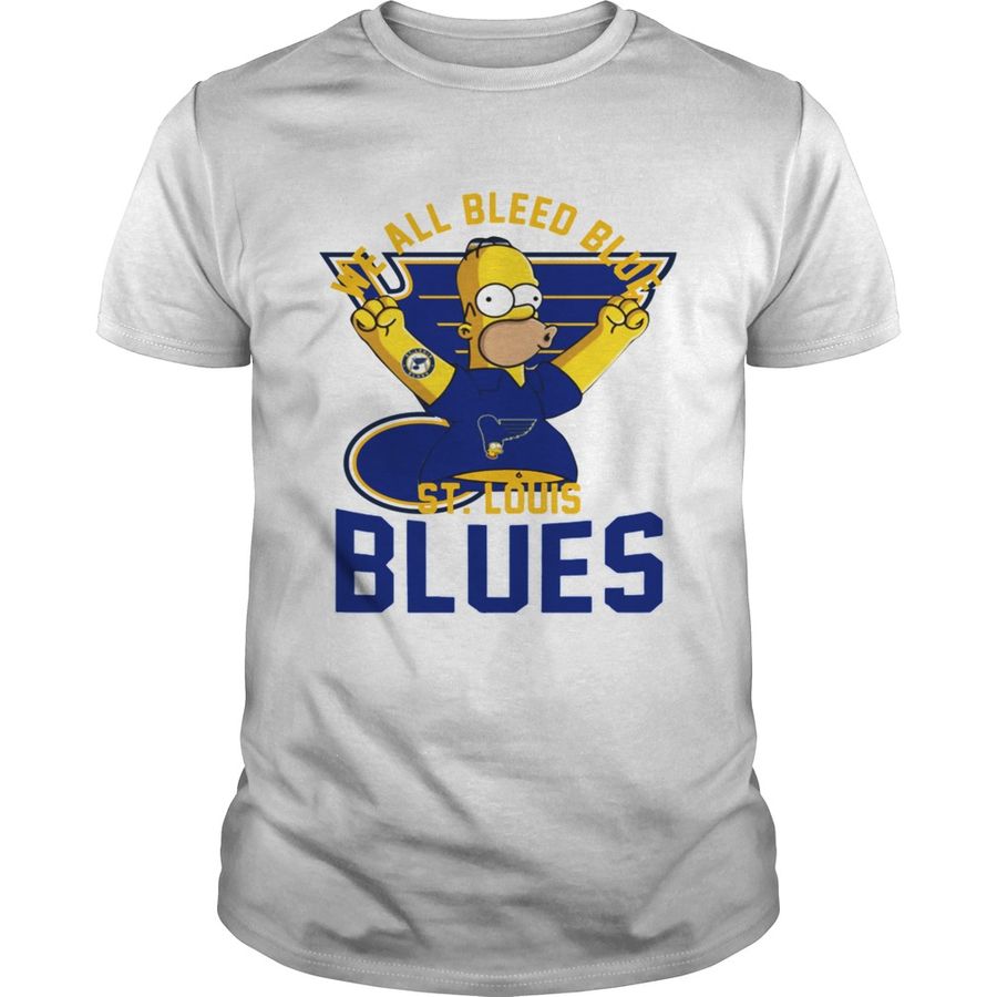 We All Bleed Blue Homer Simpson St Louis Blues 2022 Stanley Shirt, Sport Shirt Design