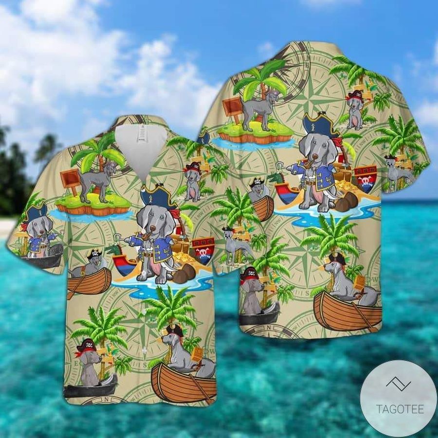 Weimaraner Pirates Hawaiian Shirt