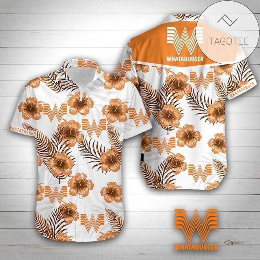 Whataburger Authentic Hawaiian Shirt 2022 Summer Button Up Shirt For Men Beach Wear Short Sleeve Authentic Hawaiian Shirt 2022