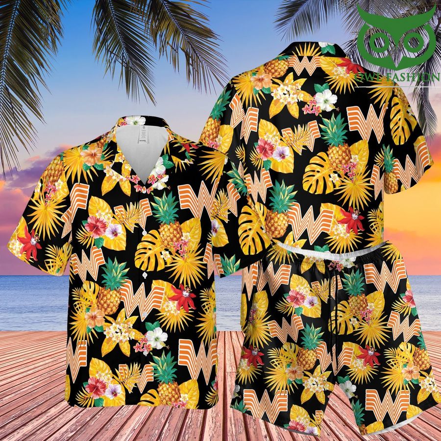 WHATABURGER Tropical Summer Beach Hawaiian Outfit