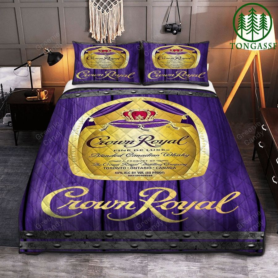 Whiskey Crown Royal Fine deluxe barrel Quilt Bedding Set