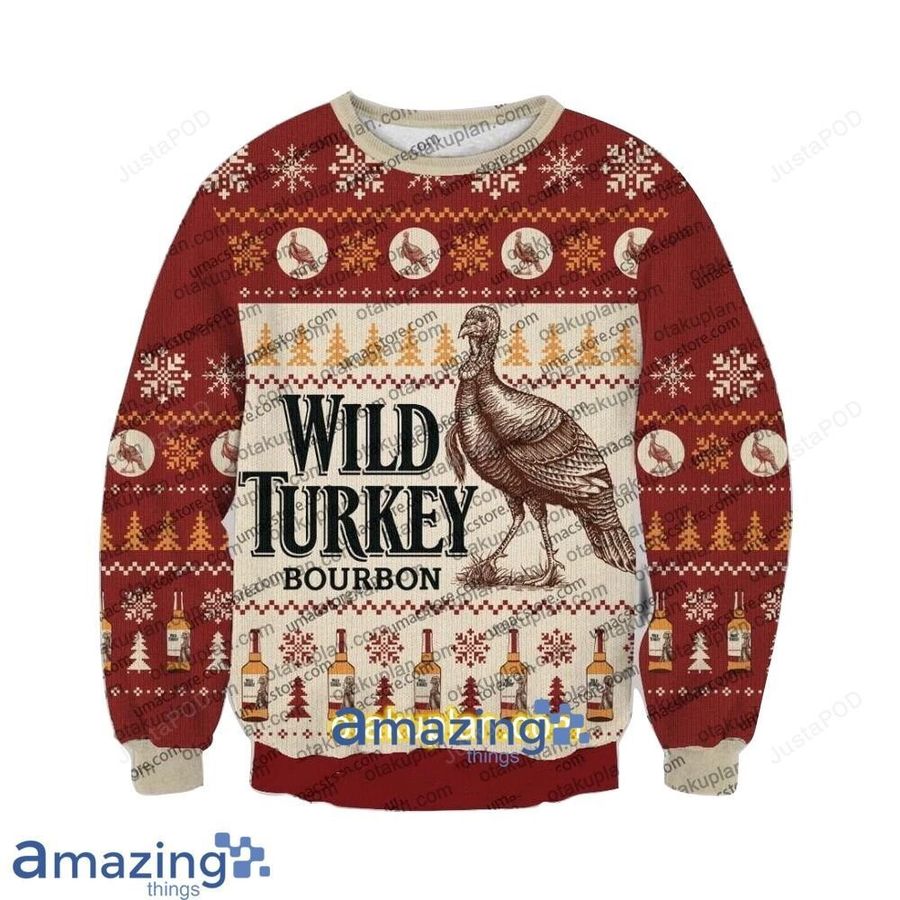 Wild Turkey Bourbon Ugly Christmas Sweater All Over Print Sweatshirt