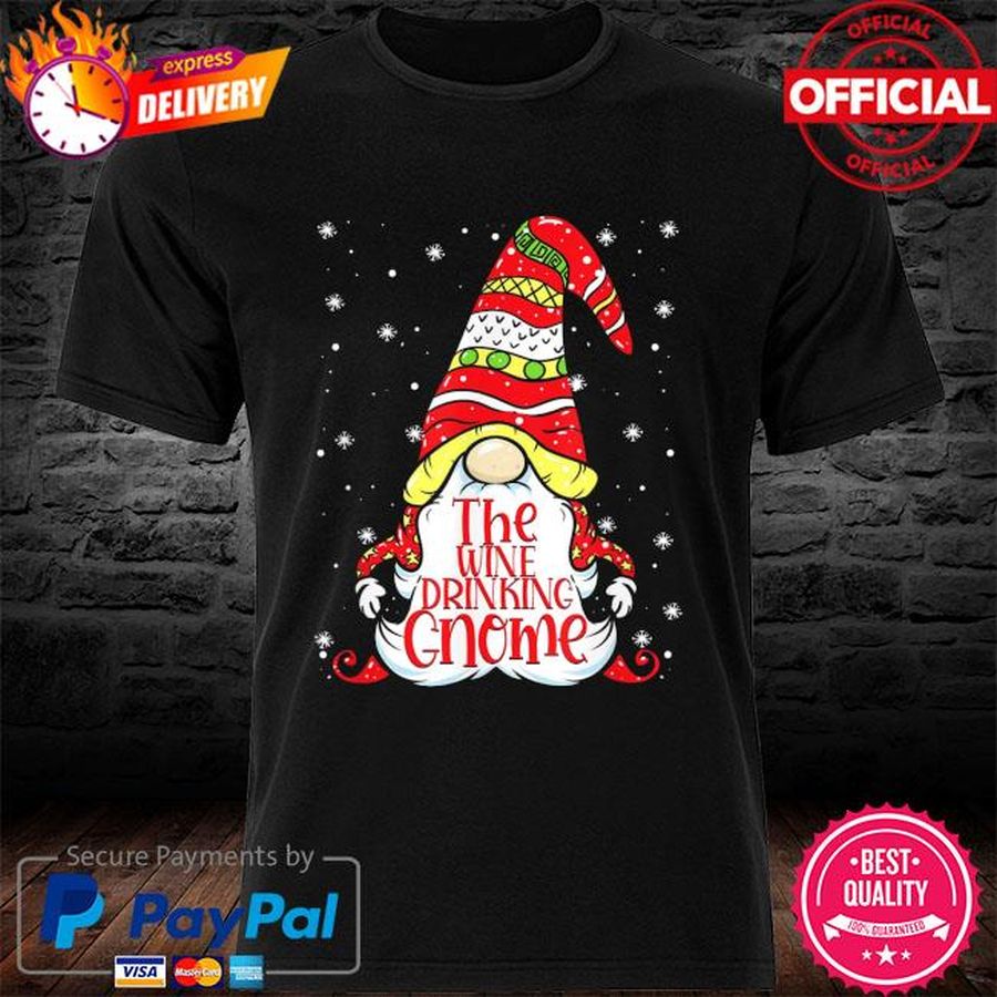 Wine Drinking Gnome Family Matching Christmas Shirt