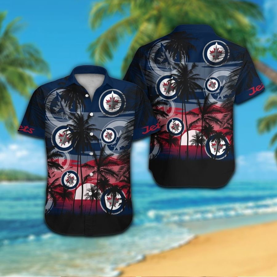 Winnipeg Jets Short Sleeve Button Up Tropical Aloha Hawaiian Shirts For Men Women Shirt