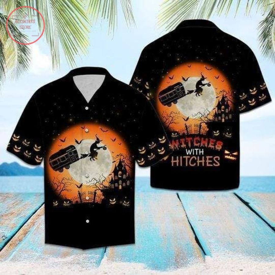 Witches With Hitches Halloween Hawaiian Shirts