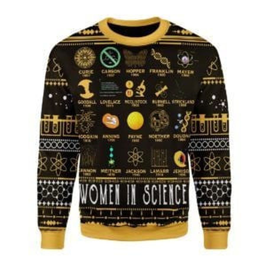 Women In Science For Unisex Ugly Christmas Sweater All Over