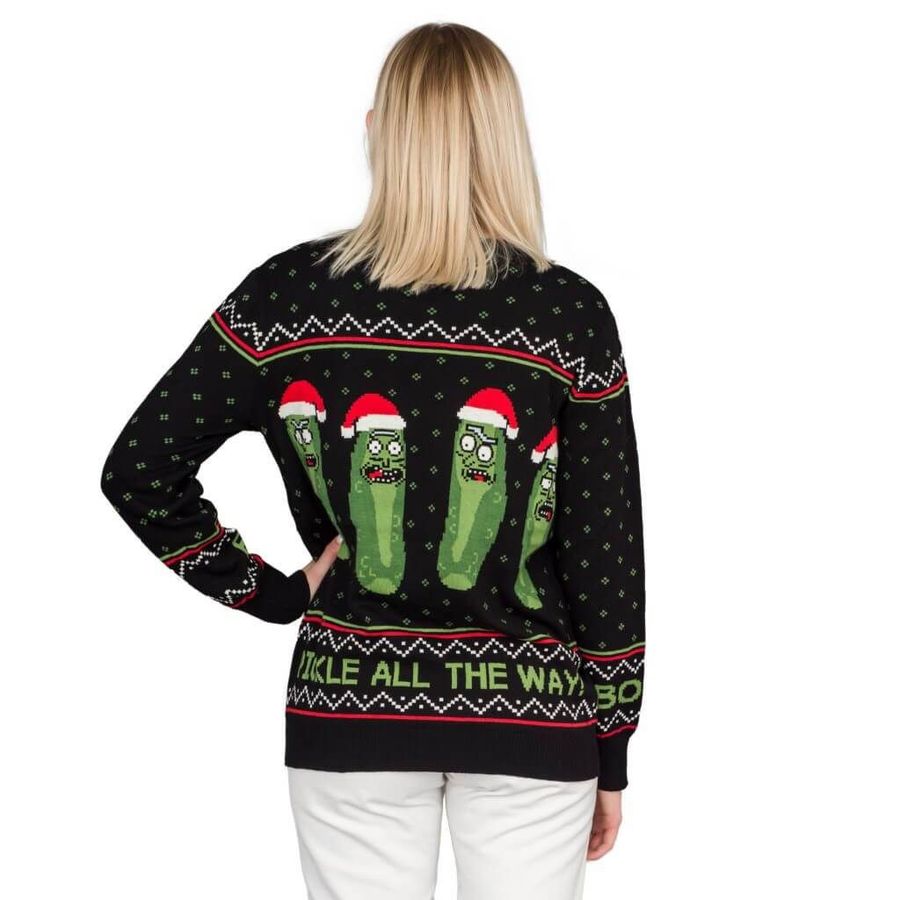 Womens Rick and Morty Boom Ugly Christmas Sweater All Over