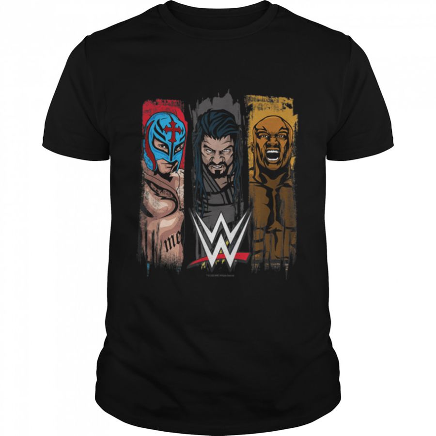 WWE Group Shot Cartoon Panels T-Shirt B0B2KYYDC6