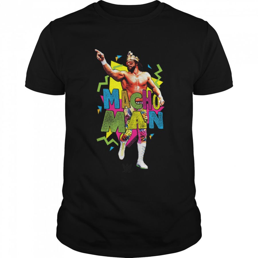 WWE Macho Man Randy Savage Retro Pointing T-Shirt B0B4ZLD8KV