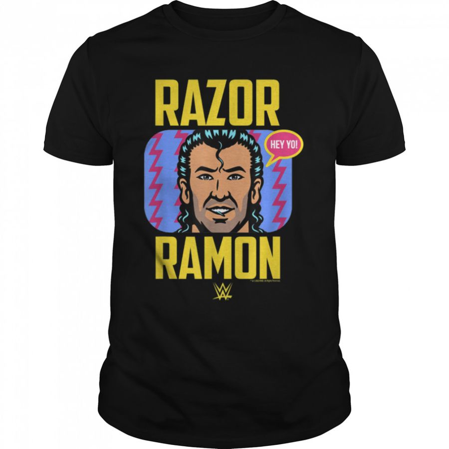 WWE Razor Ramon Neon Big Face T-Shirt B0B4V81HRN