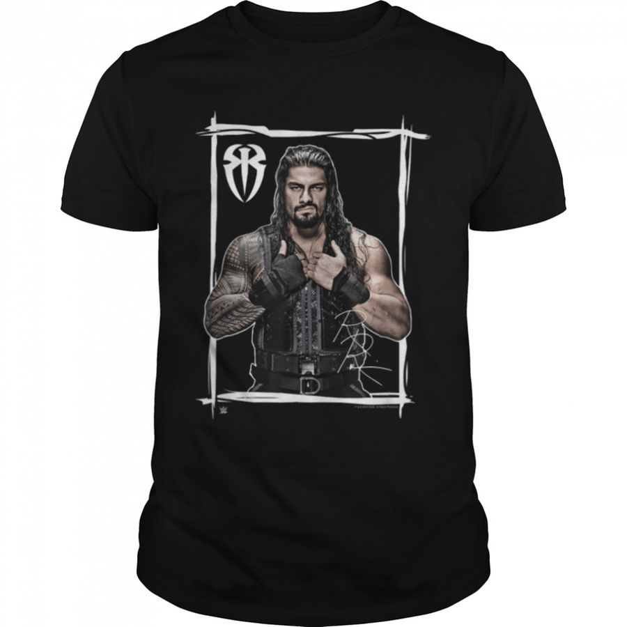 WWE Roman Reigns Black White T-Shirt B07Q47QQV4